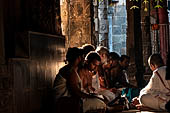 The great Chola temples of Tamil Nadu - The Nataraja temple of Chidambaram. Brahmins doing the puja.